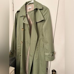 Mango Army Green Trench Coat Size L